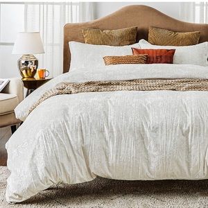 Queen White duvet cover set